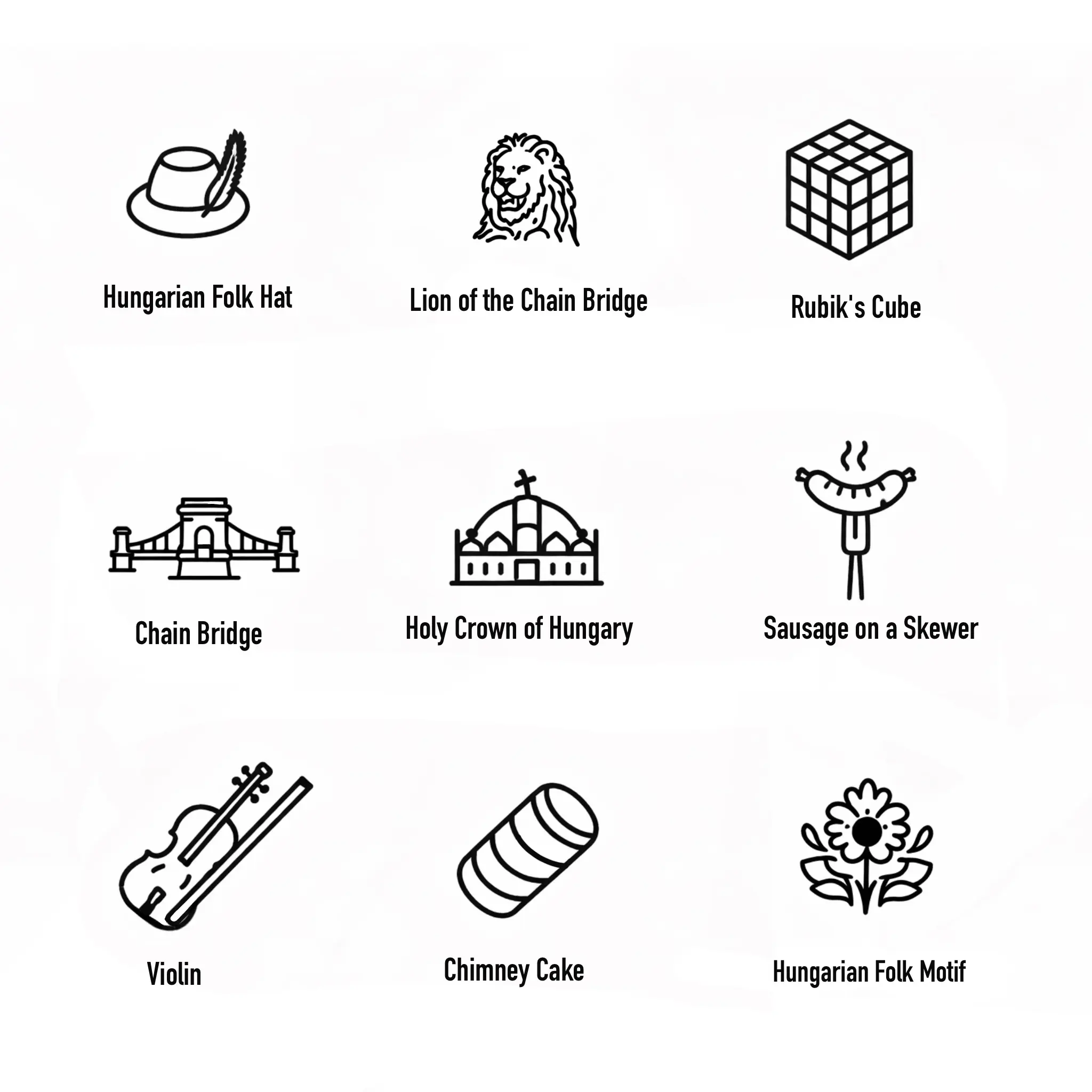 Custom tattoo art inspired by Hungarian Folk Motif, Rubik's Cube, and Holy Crown of Hungary. Best shop for Goulash and Tokaji Wine lovers.